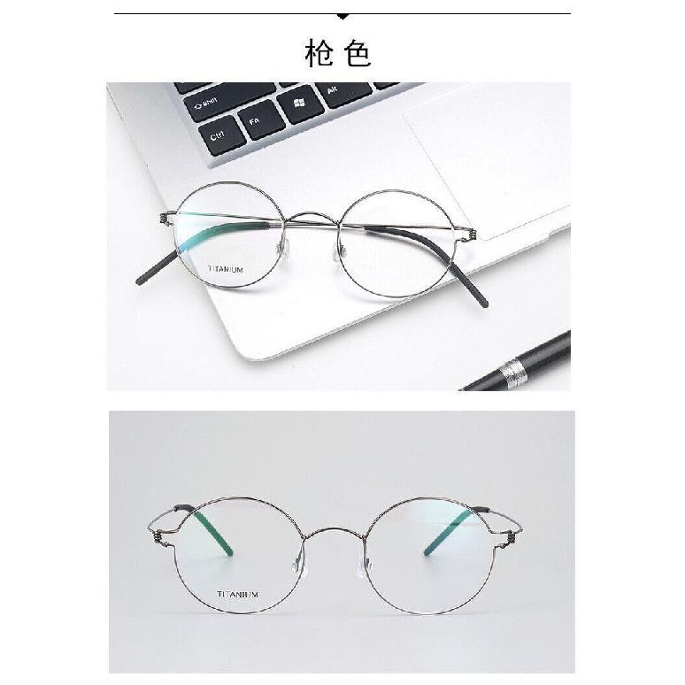 Ultralight Pure titanium Eyeglass Frames Round Screwless Women Men Glasses
