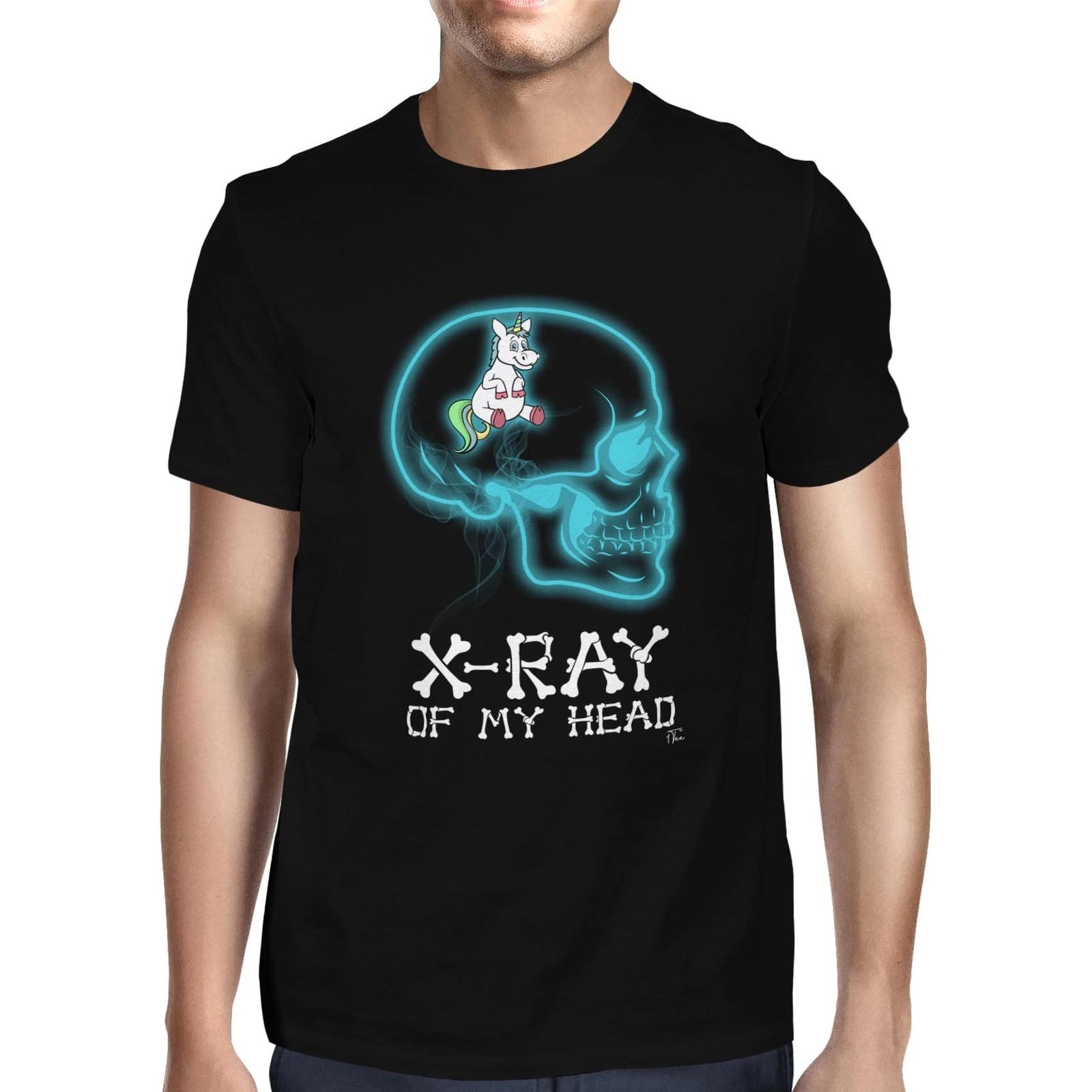 1Tee Mens X-ray Of My Head Unicorn T-Shirt S