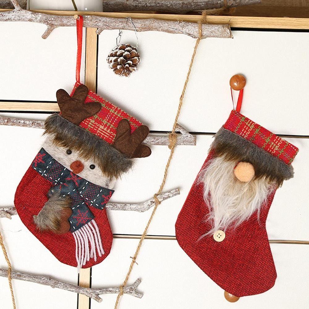 Handmade Christmas Sock Hanging Ornaments Cartoon Christmas Tree Pendant  Xmas Tree Decor