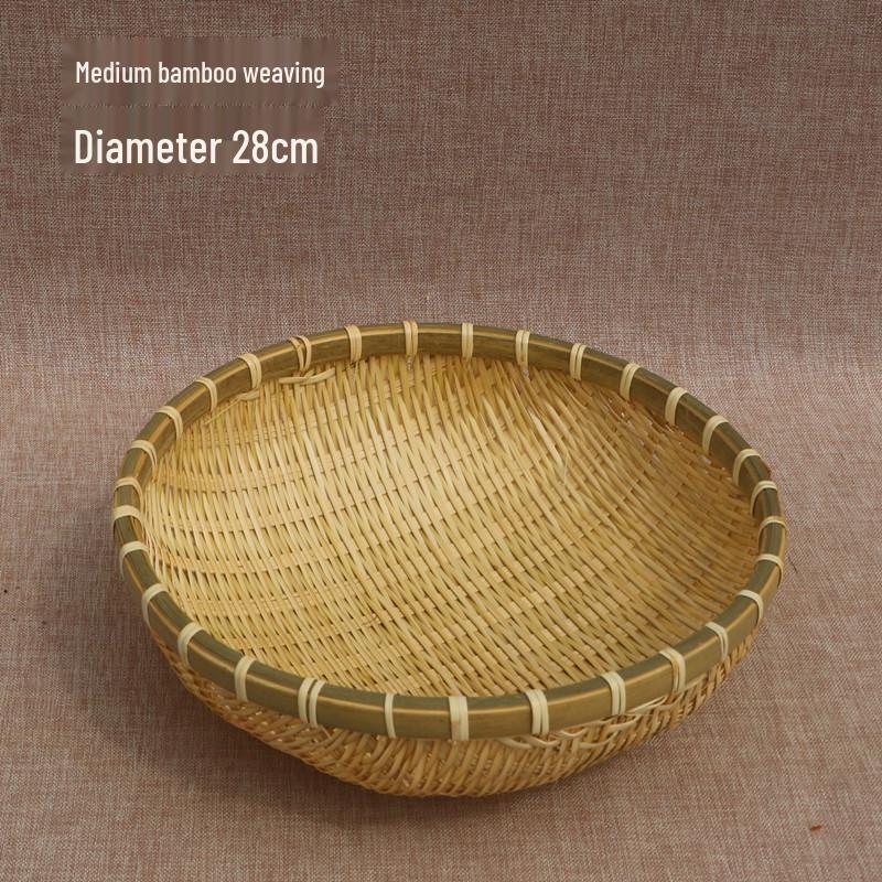 Bamboo Woven Winnowing Basket: Steamed Bun Storage, Vegetable Drainer, Rice Washer, Fruit Holder