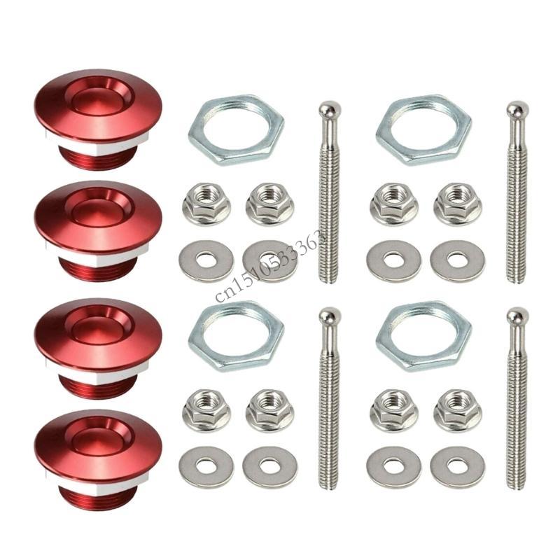 090E Quick Latches Hood Pins, Universally Aluminum Quick Release Lock Latches Bumper,Lock Clip for Bumper Hood 1.2