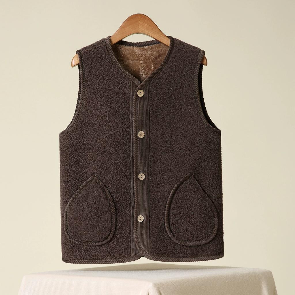Autumn and Winter Plush Lamb Wool Women's Versatile Fashion Vest