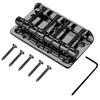 Premium Metal Electric Bass Bridge 80mm Width Silver/Black Bass Bridge Replacement Bass Accessory Bass Guitar Replacement