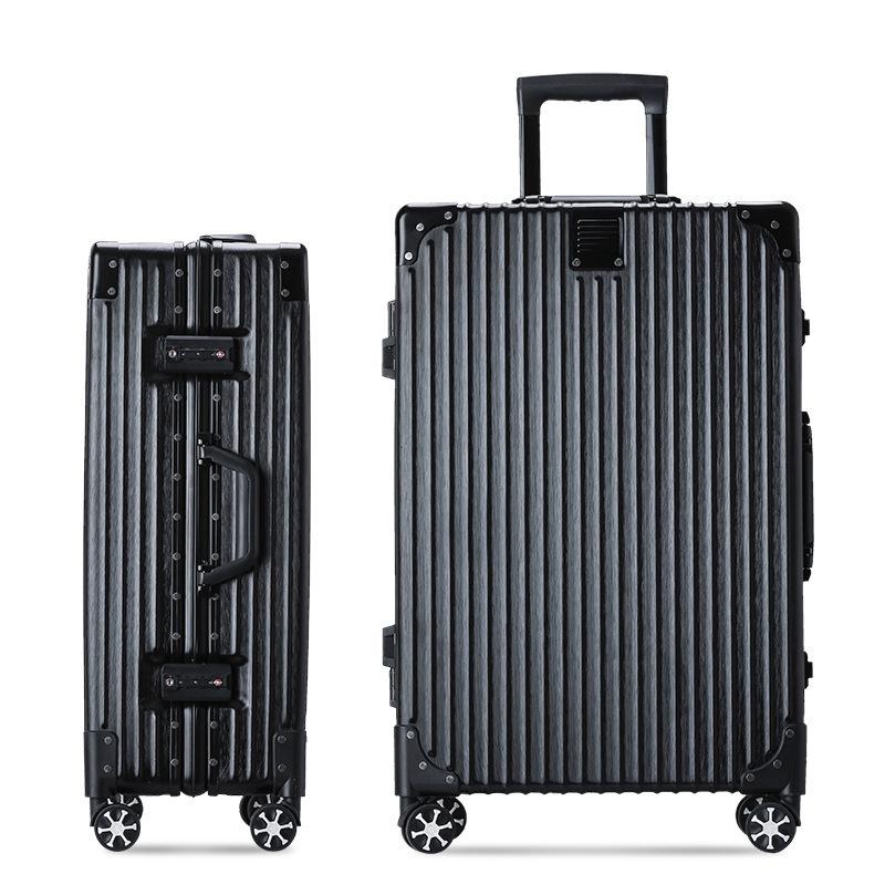 

Retro Aluminum Frame Suitcase with Universal Wheels – 24 Large Capacity Trolley Case for Men; 20 Carry-On for Women 20-inch