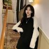 Korean Ancient Long Sleeve Color Contrast Sweater Women Autumn and Winter Splicing Loose Design Sense Minority Knitwear Pullover