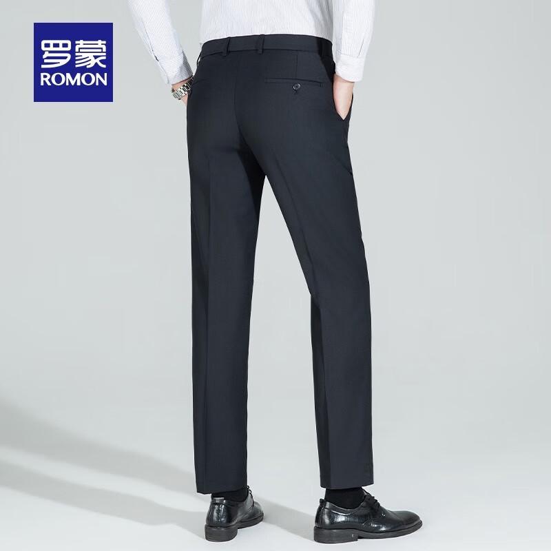 ROMON Men's Business Casual Straight-Leg Trousers