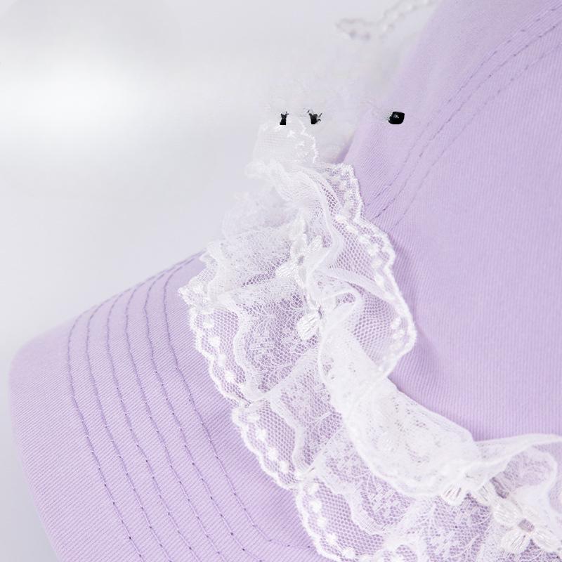 Niche Design Sweet and Cool Lace Baseball Cap Girl Sweet and Cute Original Texture Showing Face Little Girl Baseball Cap