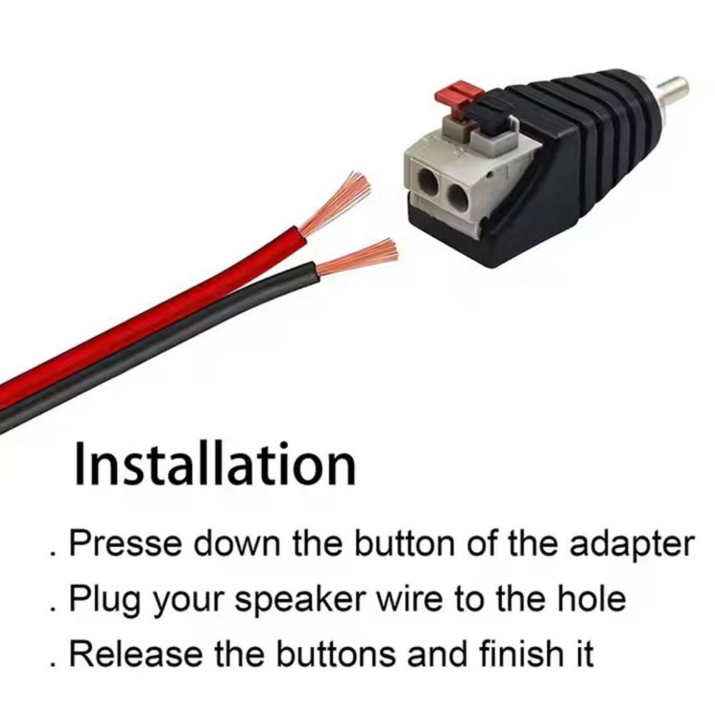 1/2PCS RCA Plug Male Female Connectors RCA Lotus Head Welding-free Audio Speaker Press Type Terminal AV Plug Socket Cable Adapte