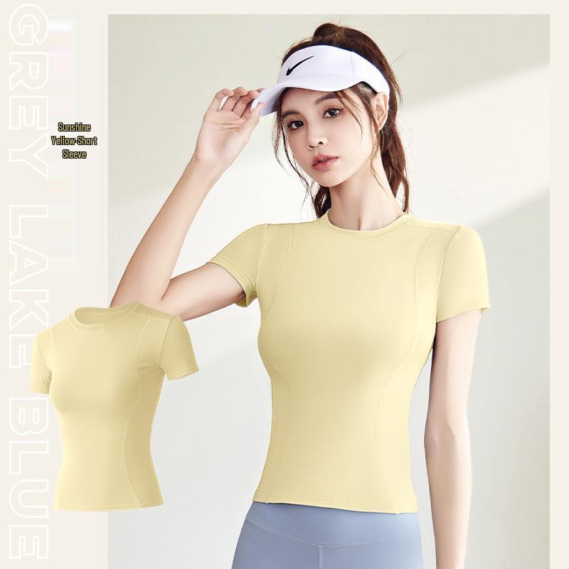 Women's Slim Fit Yoga & Gym T-Shirt - Short Sleeve Summer Activewear