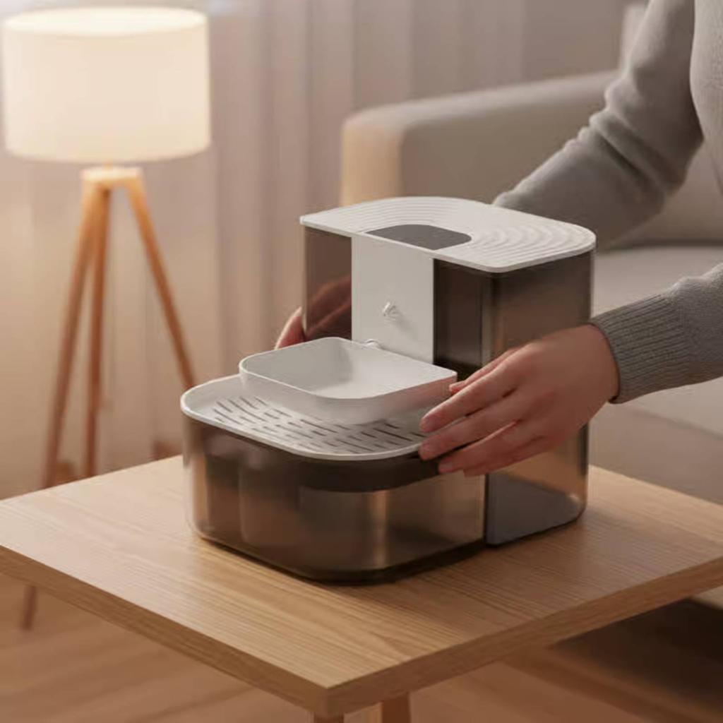 Heated Feline Water Fountain Easy To Clean Tilt Pour Water Fountain Large Capacity No Filters for Pets