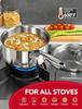 MICHELANGELO Stainless Steel Saucepan Set with Lid, Stainless Steel Non-stick Saucepan Set 3-piece, All Stovetop Compatible