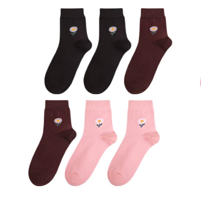 LangSha Women s 6-Pack Cotton Mid-Calf Socks M