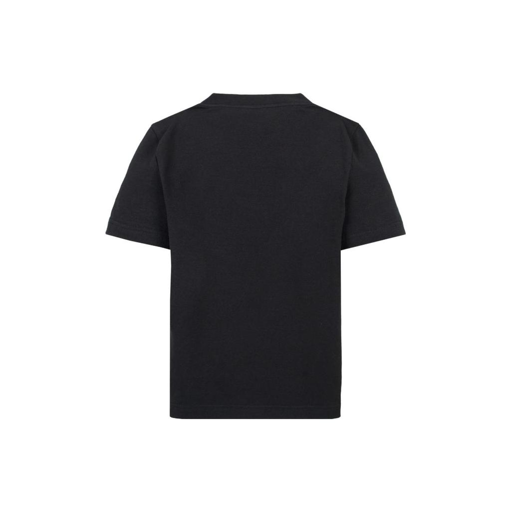 Balenciaga SS23 Label Crew Neck Straight Fit Casual Short Sleeved T Shirt Women's Black 745019TOVD51055