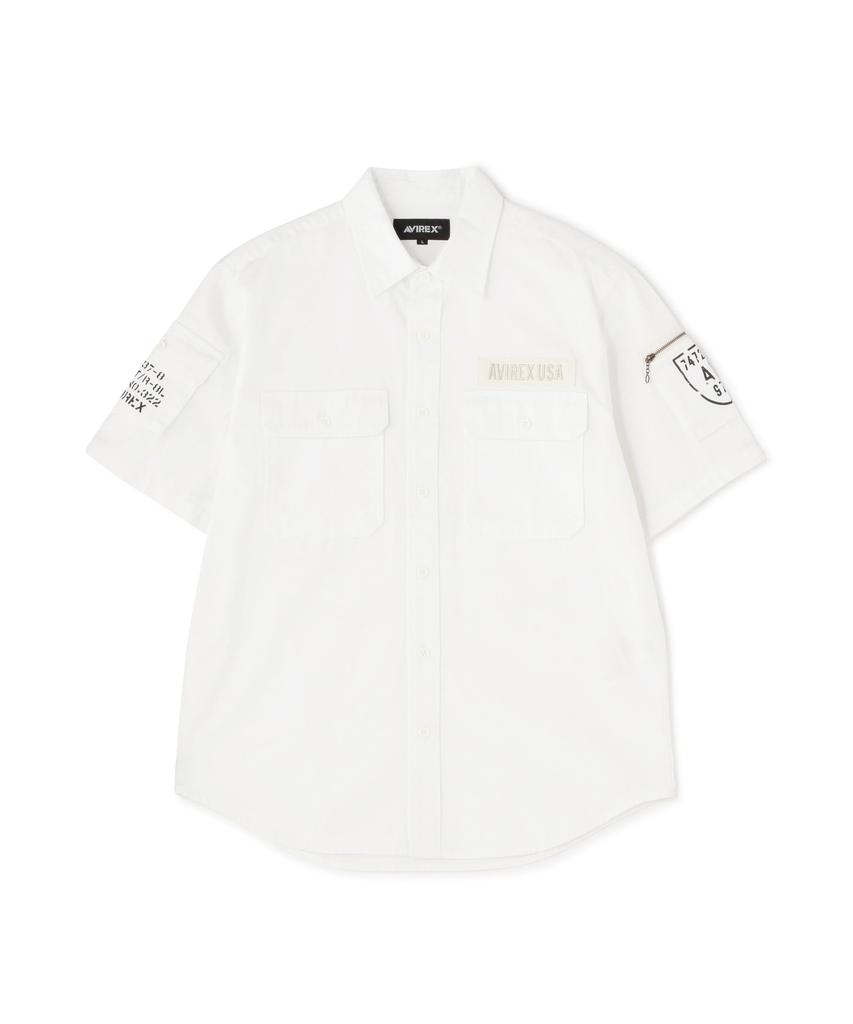 AVIREX BASIC FATIGUE SHORT SLEEVE SHIRT men's XL white 783-5923001