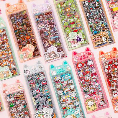 10 blätter/set Kawaii Scrapbooking Fahrrad Decals Geschenk Frosch Studenten Cartoon Schreibwaren PET Tagebuch Aufkleber Notebook Nette Mädchen