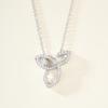 V Gold-Plated Clover Pendant Necklace with Diamonds - Elegant and Versatile Clavicle Chain