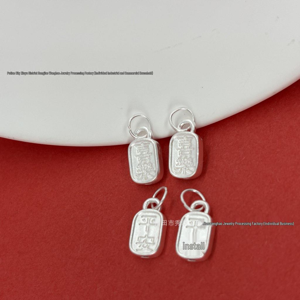 999 Sterling Silver Peace and Joy Card: Versatile Pure Silver DIY Bracelet Spacer Beads for Handmade Braided Rope Accessories