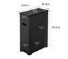 Yamazaki Slim Trash Can with W19 x D40 x Tower Foldable and 5204 Lid, Black, Approx. H54cm, Series, Portable,