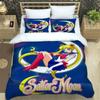 Set Biancheria da Letto Cartone Animato S-Sailor Moon Lussuoso Copripiumino Set Piumone Raffinate Biancheria da Letto Regalo di Compleanno