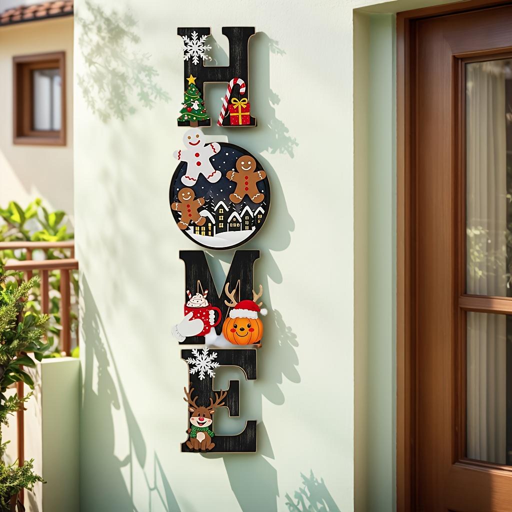 1 Set Weihnachten Europäischer Stil Heimschild Set - Holz Wanddeko mit Festlicher Atmosphäre - Auch Geeignet für Verschiedene,Wanddeko