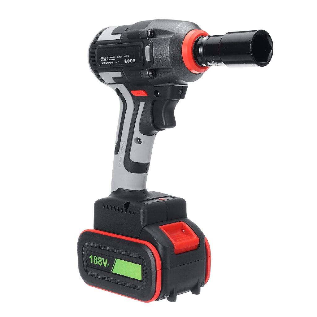 188V Brushless Cordless Electric Wrench Impact Socket Wrench 15000mAh Li-ion Battery Hand Drill Installation Power Tools