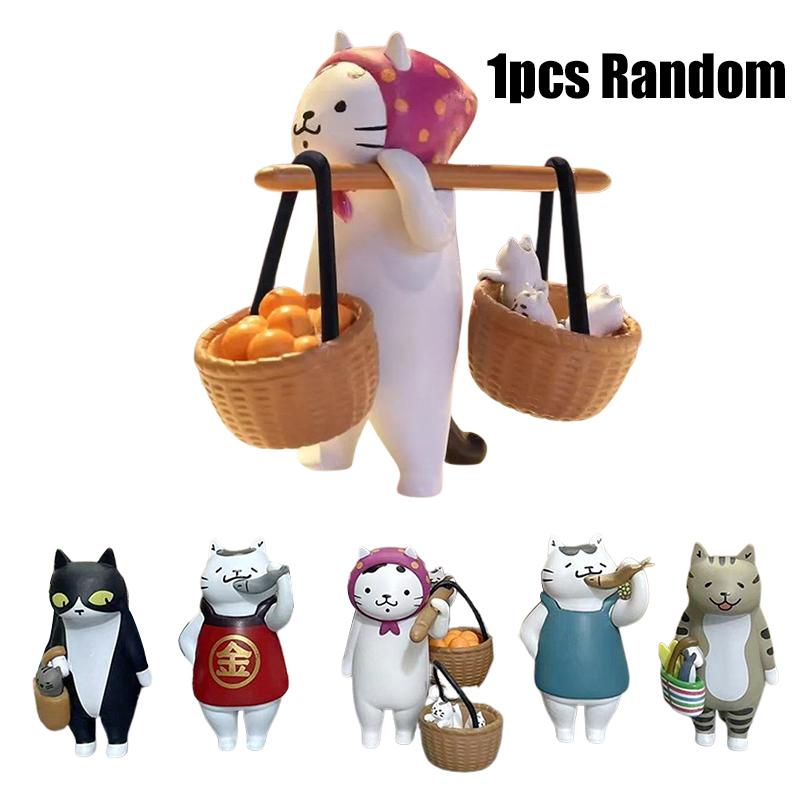 1pcs PVC Random Cat Blind Box Figure Toy Cat Doll Meow Market Blind Bag Cat Action Figure Model Toy Decoration Children s Gift