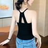 Spring and Summer Beautiful Back Neck-hanging Sling Vest Women Wear Inside and Outside, Design Sense Shoulder-spilling Bottoming Top