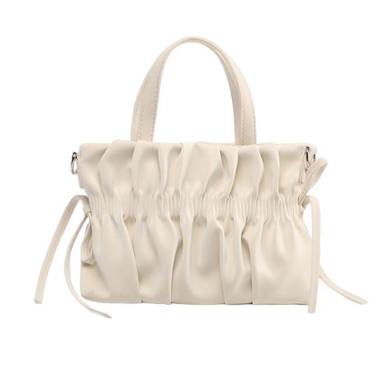 Женская плиссированная сумка через плечо с отстегивающейся цепочкой сумка на плечо для повседневного использования для свиданий уличных вечеринок белый 1970₽