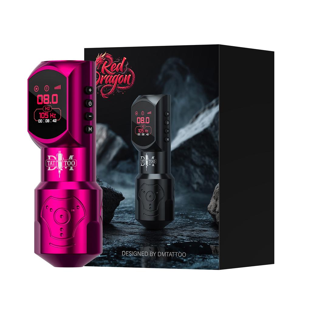 DM Red-Dragon Wireless Tattoo Machine Powerful Customized Motor Wireless Tattoo Power Supply Tattoo Gun For Permanent Makeup