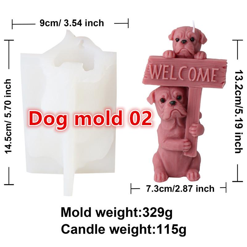 3D Cute Cat And Dog Silicone Candle Mold DIY Cartoon Animal Sheep Beavers Scented Home Candle Chocolate Cake Decor