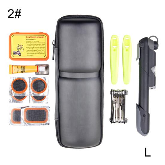 

Портативная сумка для набора инструментов для ремонта горного велосипеда, заплатки для шин, насос L