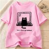 Computer Cats Graphic Print Tshirt for Women Unisex Summer Funny Casual Fashion Harajuku Loose Tops Crew Neck Short Sleeve Tshirt