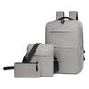 JYL Laptop bag,3-Piece Student Backpack Set Junior High Senior High Oxford Cloth Bag