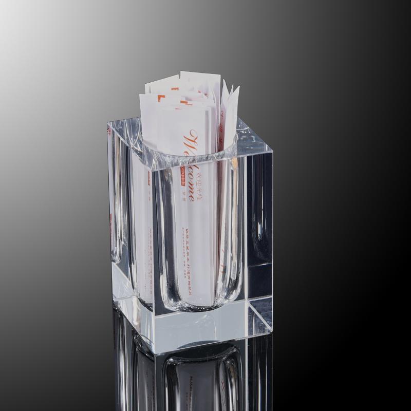 Minimalism Toothpick Dispenser Crystal Glass Toothpick Holder Clear Glass Cotton Swab Storage Jar Table Decoration & Accessories