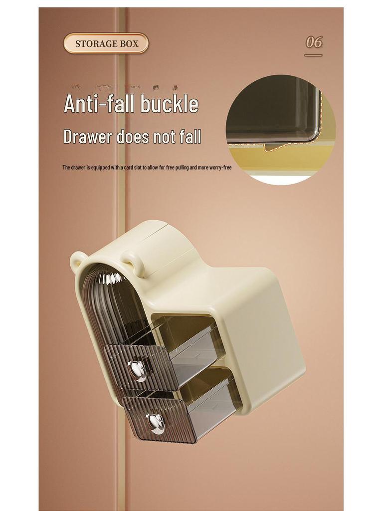 Organizator Rotativ de Machiaj și Îngrijire a Pielii High-End cu Sertare Rezistente la Praf