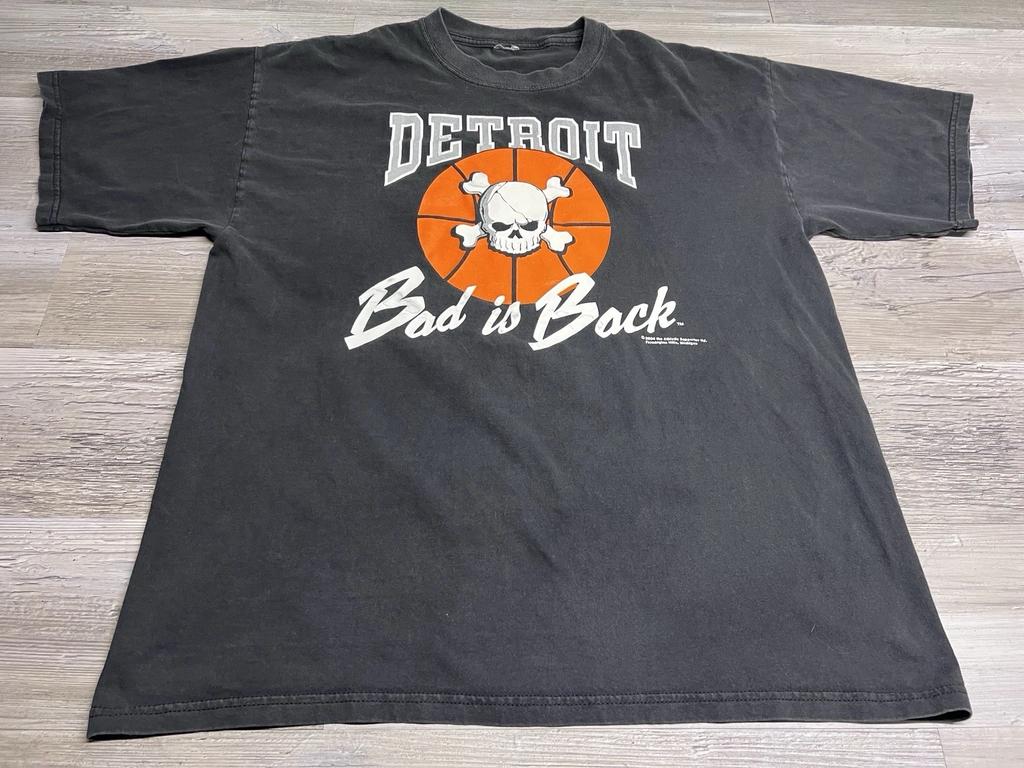 Vintage Detroit Pistons 2004 NBA Champions BAD IS BACK T-Shirt Herren Größe XL NBA