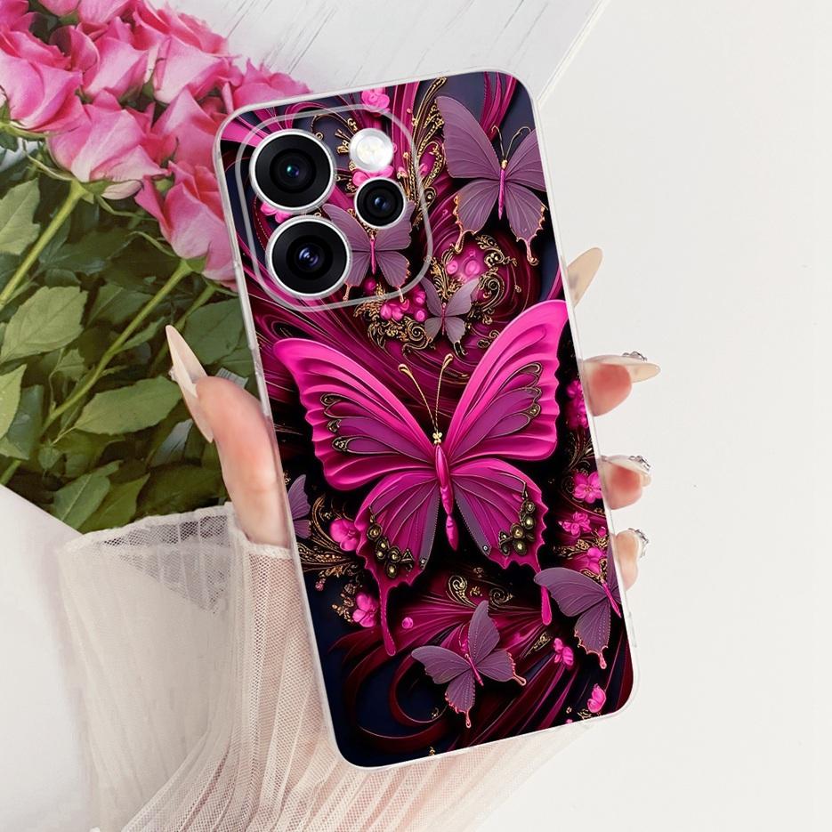 For Oppo Reno 15 FS Case Reno15 F 5G CPH2801 Luxury Butterfly Painted Cover Soft Slim Phone Case For Oppo Reno15 Pro Fundas Bags