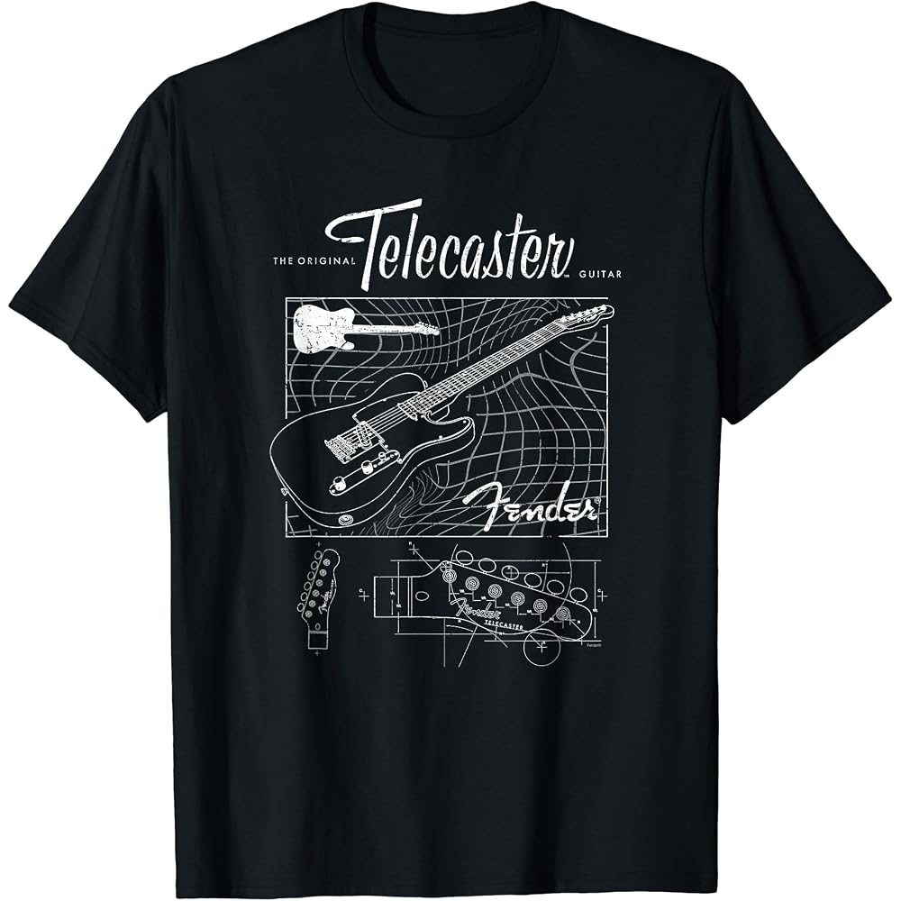Fender The Original Telecaster Guitar Schematic Poster Tee