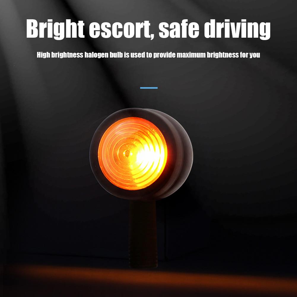 2pcs Motorcycle Turn Signals IP66 Waterproof Amber Lens Retro Motorbike Indicator Blinker Lights 12V Motorcycle Accessories