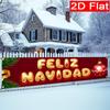 Spanish Christmas Banner, Red & Golden Spanish Lettering Design, Durable Polyester Outdoor Porch Fence Garden Party No Electricity Decoration
