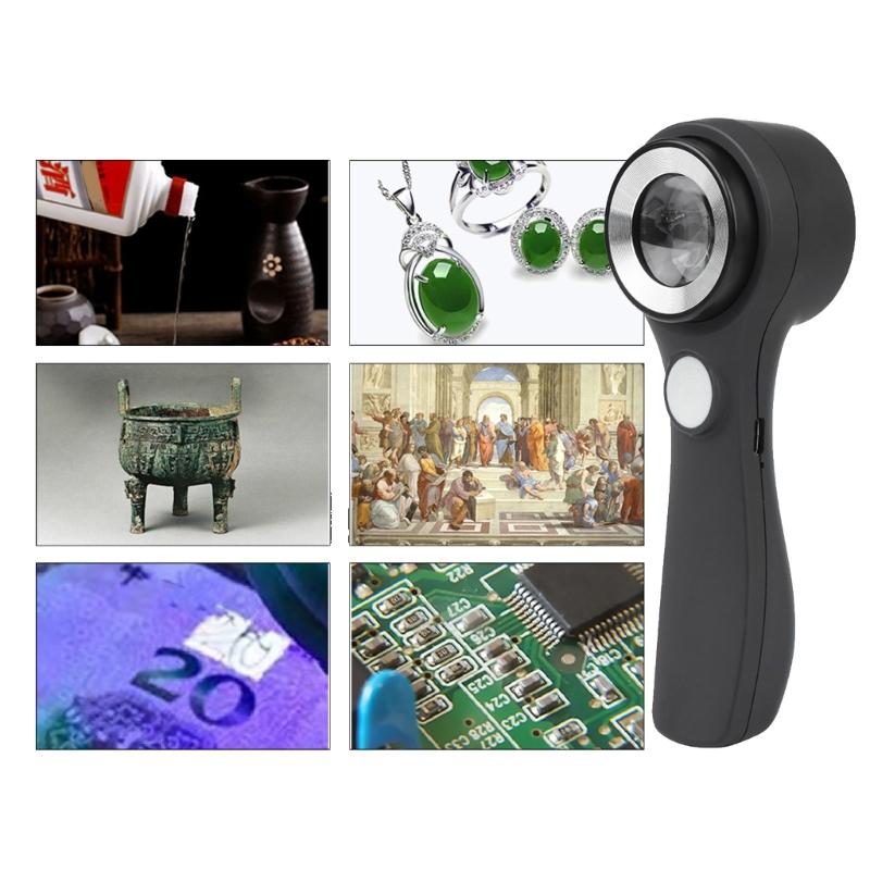 Magnifying Glass with Adjustable LED Lights,60X Glass Lens Handheld Illuminated Magnifier Reading Magnifying Glass