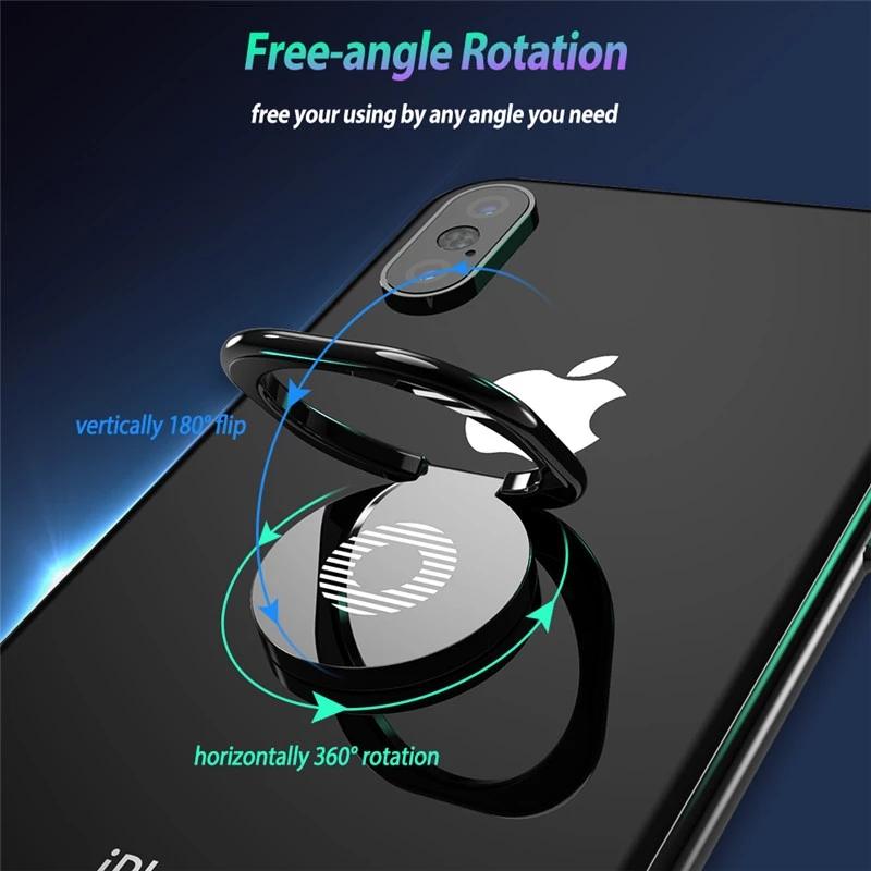 Universal Finger Ring Phone Holder On Mobile Phone for Xiaomi Huawei Honor Plating Adhesive 360 Rotatable Holder Stand Bracket