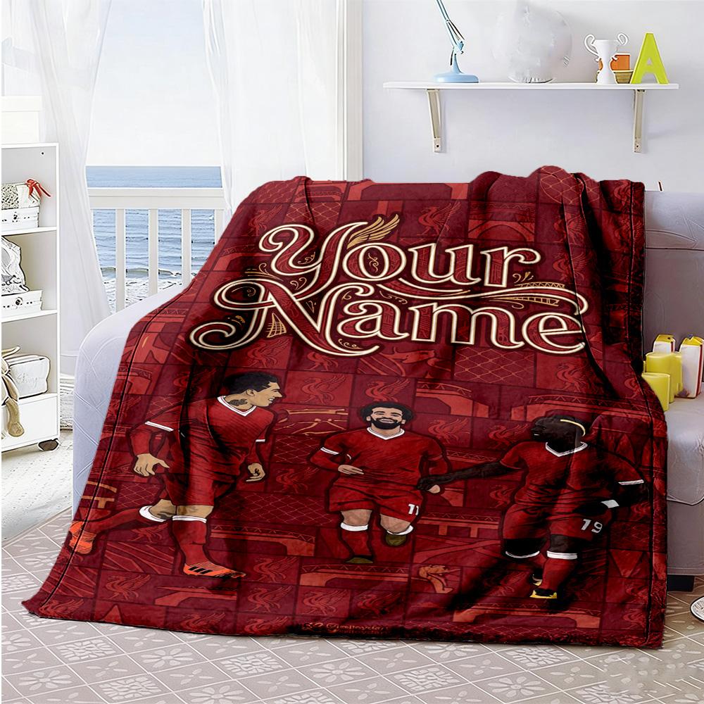 Liverpool Team Customize Your Name Blanket Gift Customizable Blanket Warmthful Decor Suitable For Office Chair Bedding Living Room Office