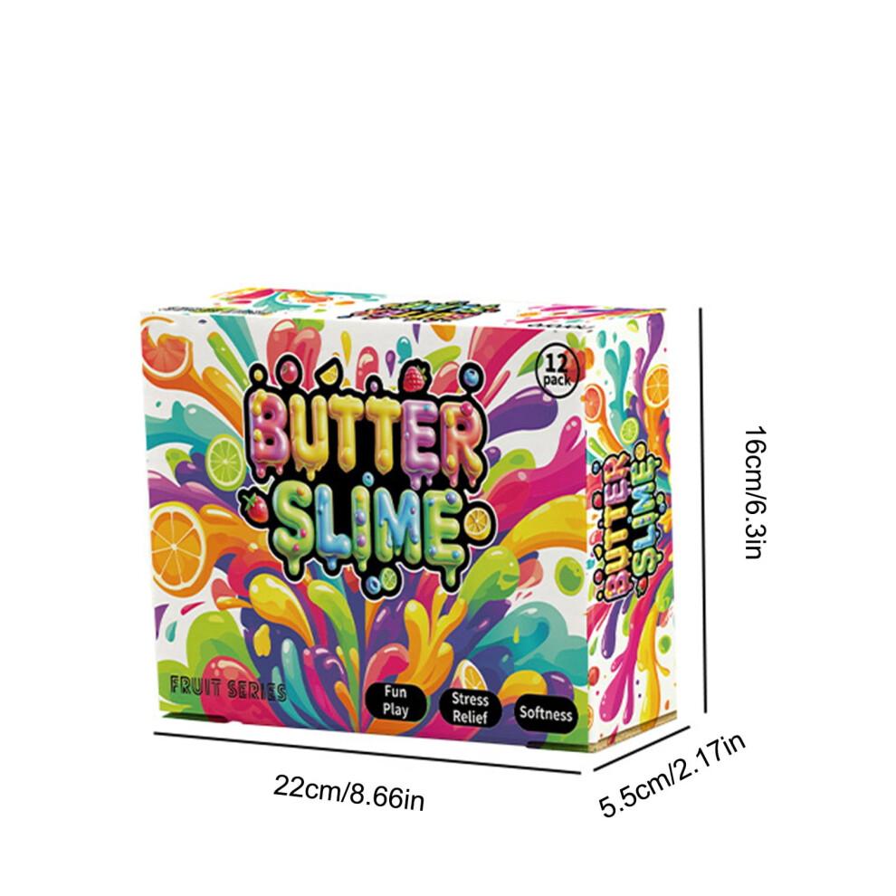 Gui Gui Slime:12 Pack Ultimate Slime Kit for Kids Includes Butter Slime, Peachy Baby Slime, Glossy Slime, and More Squishy Toys Fun