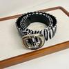 Y2K Punk Leopard Print Leather Belt - Women's Retro Design, Trendy American Hot Girl Style, Versatile Cool Accessory