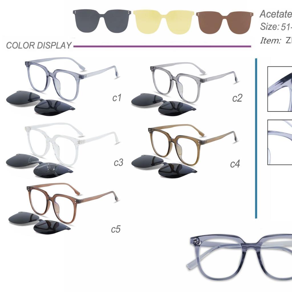 2303 Magnetic Suction Sets Of Glasses For Men And Women, Dual-Purpose Polarized Sunglasses, High Definition Three-In-One Can Be Equipped With Myopia