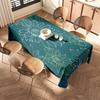 Green Floral Tablecloth Home Decor Dining Cover Soft Matte Print for Kitchen Easy Washable Large Size 180x240cm (Turquoise)