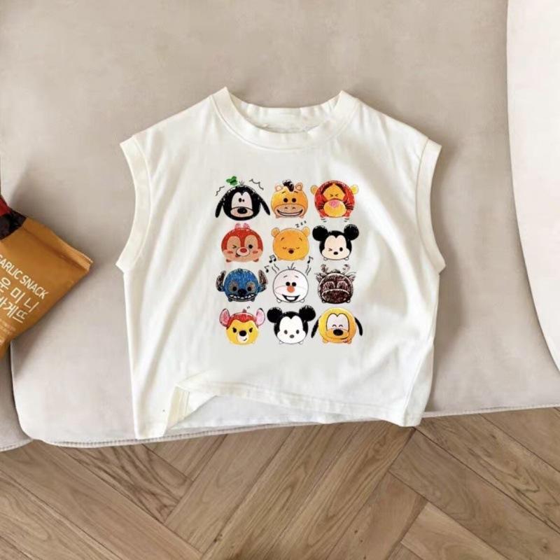 Kids Summer Cotton Cartoon Vest Thin Breathable Unisex Baby Top 80
