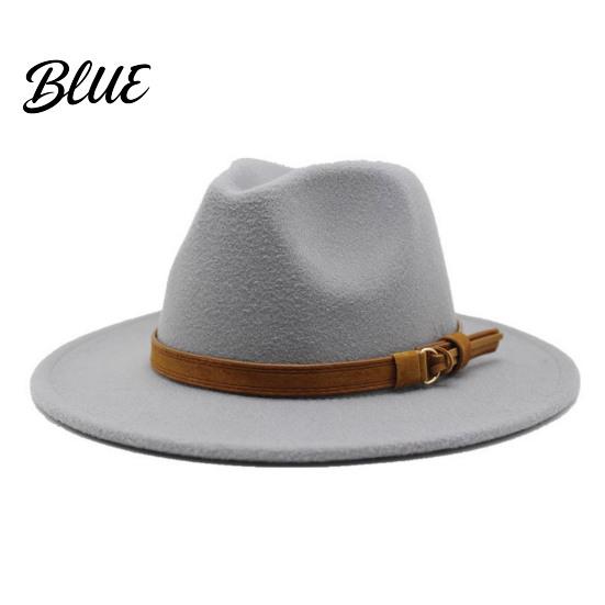 Chapeau Décontracté pour un Usage Quotidien Chapeau Fedora en Feutre de Laine Panama Unisexe avec Bande en Simili Cuir Headgear Laineux Durable Trilby à Large Bord Vintage pour Femmes