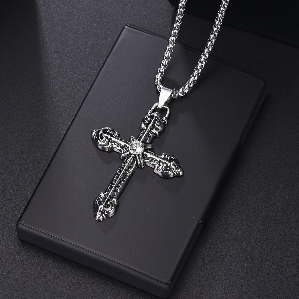 Christian Jesus Cross Necklace for Women Men Stainless Steel Chains Choker Religion Pendants Jewelry Prayer Baptism Gift